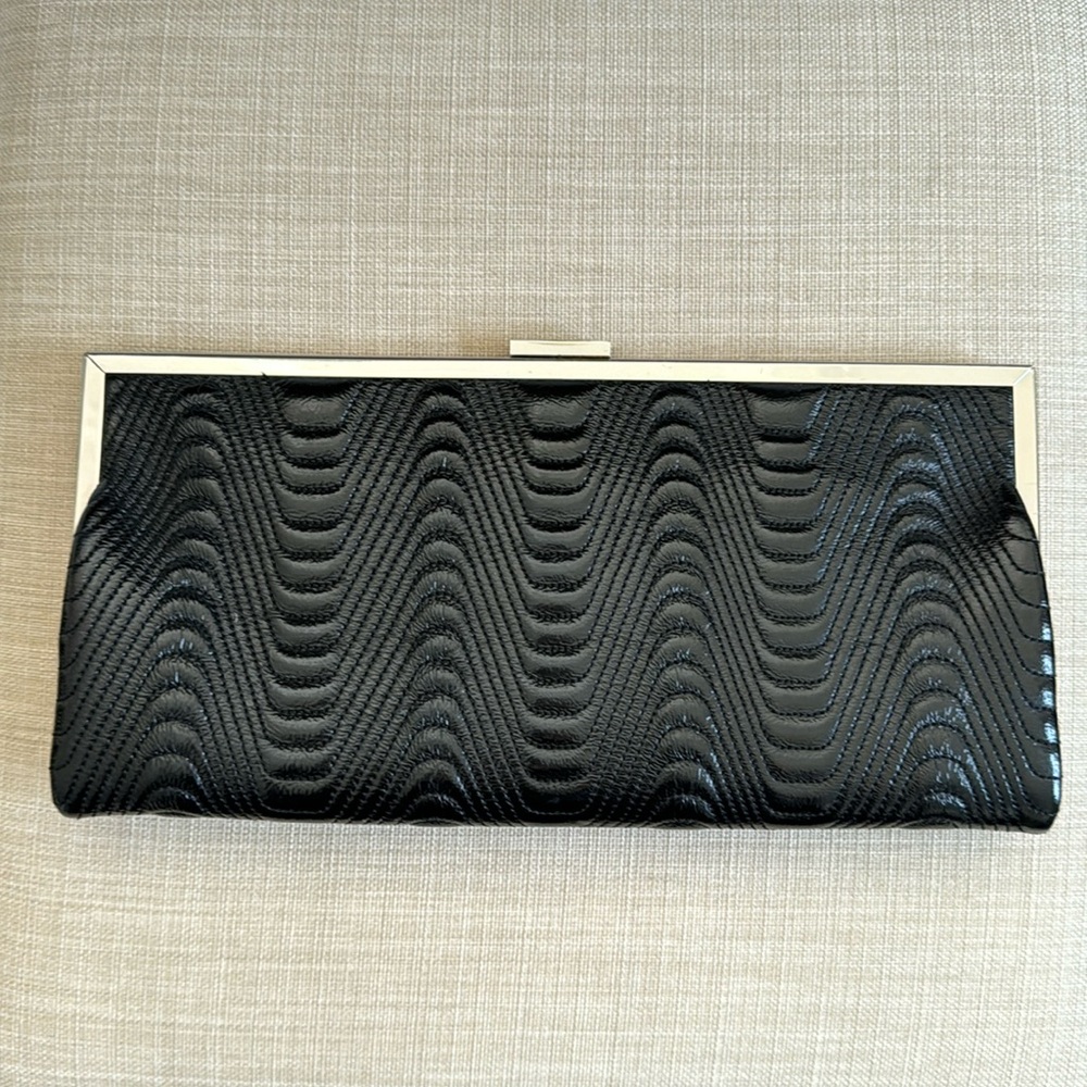 Hobo Black Leather Clutch Handbag